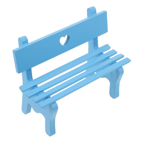 CVUTOVO Miniatur Holzbank mit Blauem Herz Motiv Langlebige Puppenhaus Deko Detailreiche Miniatur Sitzbank für Puppenmöbel und Kleine Hausdekorationen CVUTOVO Miniatur Holzbank mit Blauem Herz Motiv Langlebige Puppenhaus Deko Detailreiche Miniatur Sitzbank für Puppenmöbel und Kleine Hausdekorationen von CVUTOVO
