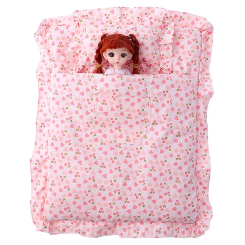 CVUTOVO Miniatur Puppenhaus Schlafsack Niedliches Teiliges Bettzeug aus Weichem Stoff mit Detailgetreuer Erdbeer Optik Dekorativ und Gemütlich für Puppen Schlafzimmer Realistische CVUTOVO Miniatur Puppenhaus Schlafsack Niedliches Teiliges Bettzeug aus Weichem Stoff mit Detailgetreuer Erdbeer Optik Dekorativ und Gemütlich für Puppen Schlafzimmer Realistische von CVUTOVO