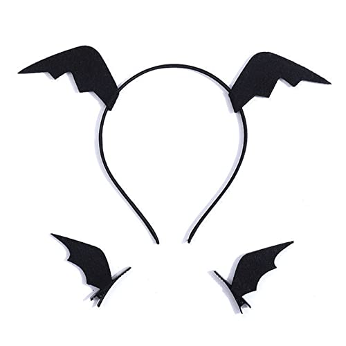 CVZJ Fledermaus Teufelsflügel Stirnband Fledermaus Haarspangen Set Slip Kopfschmuck Foto Requisiten Verkleidung Halloween Cosplay Zubehör Tuch von CVZJ