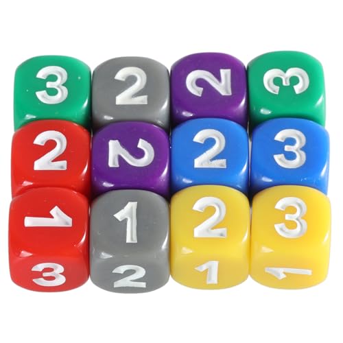 CVZQTE 12 Stück 6-seitige Spielwürfel 13 Mm Runde Eckwürfel Set Für Tischwürfel Spiel Mathematikunterricht Bunte Sechsseitige Würfel von CVZQTE