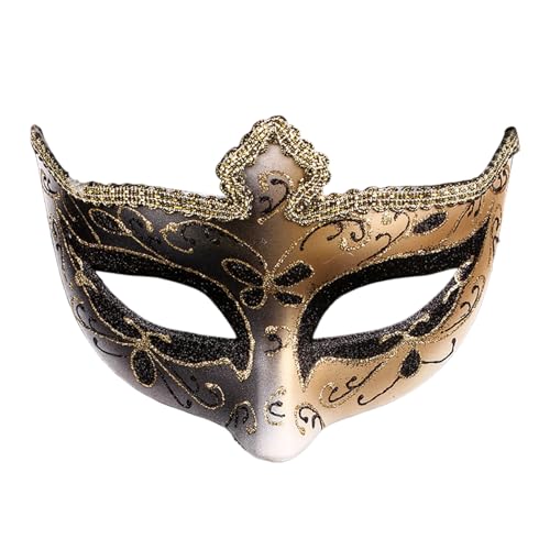 CVZQTE Antike Halbgesichtsmaske für Frauen, Maskerade-Maske, Abend-, Ball-, Venezianer-Maske, Halloween-Party-Maske, Spitzenmaske, Maskerade-Maske, halbe Gesichtsmaske, Halloween-Kostümmaske, antike von CVZQTE