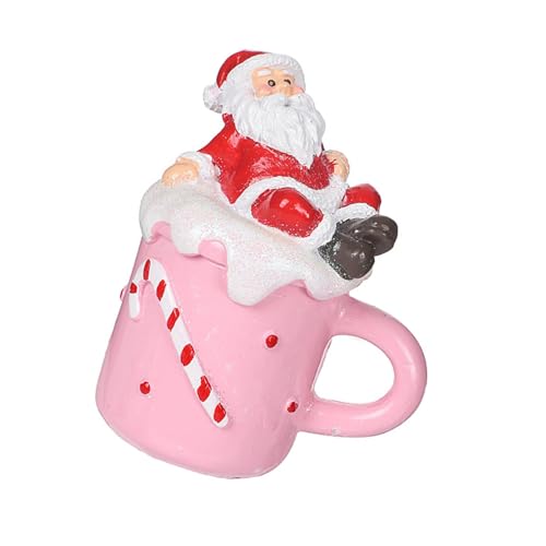 CVZQTE Harze Weihnachtsmann Schneemann Lebkuchen in Tasse Figur Ornament für Weihnachten Kuchen Topeprs Dekoration für Zuhause Tischregal von CVZQTE