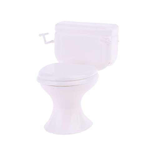 CVZQTE Miniaturmöbel Vintage Badezimmer Modellierung Weiße Toilette Baby Rolle von CVZQTE