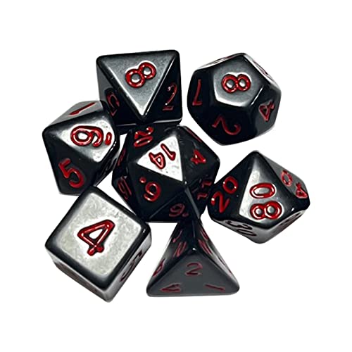 Polyedrische DND-Würfel, RPG-Würfel für Dungeons-and-Dragons, Pathfinder-MTG, D&D-Rollenspiele, Schwarzwürfel-Set, polyedrische Würfel, Polyedrisches Würfel-Set, polyedrische Würfelformen für Harz, von CVZQTE