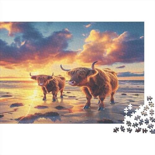 Highland Kattle Puzzle 1000 Teile,Puzzlespiel Für Erwachsene,Impossible Puzzle,Puzzle GesKükenlichkeitsspiel Für Die Ganze Familie, Geschenke Für Männer/Frauen Erwachsenen Puzzel 1000pcs (75x50cm) von CWBNA0RBN