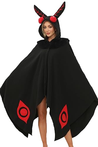 CWDGAGANB Mothman Hoodie Kostüm Mothman Geschenke Schwarzer Umhang mit Kapuze für Damen und Herren L von CWDGAGANB