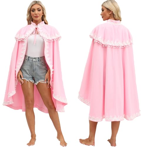 CWDGAGANB Pinkes Prinzessinnen-Kostüm für Erwachsene, Prinzessinnen-Umhang-Kleid für Damen, hübsches Frauenkostüm für Halloween von CWDGAGANB