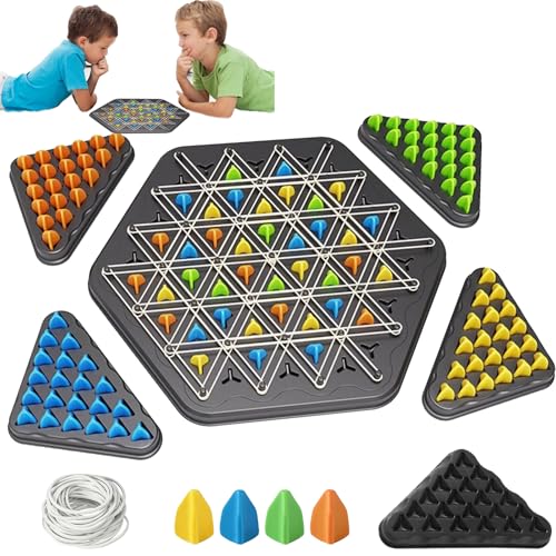 CWENDANER Geometrisches Schachspiel, Chain Triangle Chess Game, Intellektuelles Schachbrett Kinder, 2 to 4 Players, Brettspiele ab 3 4 5 6 8 10 Jahre von CWENDANER