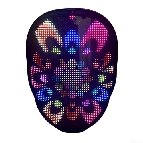 CWOQOCW LED-Maske, LED-Gesichtsmaske, App-gesteuert, tragbar, Cosplay-Zubehör für Partys, Veranstaltungen, Musikveranstaltungen (Batterie) von CWOQOCW