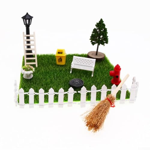 Miniatur-Dekorationsset für Puppenhaus und Garten, 12 realistische Zubehörteile für kreative Designs (12 Stück) von CWOQOCW