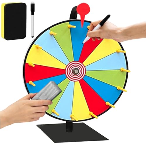 CXAFQ 30cm Tischplatte Eisen Rahmen Drehteller,Glücksrad Zum Drehen Rollende Oberfläche Mit Ständer Zum Einfachen Schreiben Und Radieren,Roulette Spiel,Geeignet Für Märkte,Karneval Und Preisrad Spiele von CXAFQ