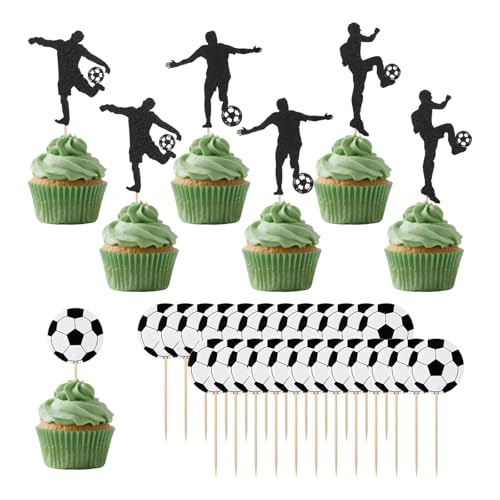 CXNXFD 48 Stück Fußball Cupcake Topper,Fussball Muffin Deko Party Tortenaufleger für Fußball Sport Party Deko Baby Shower Kinder Jungen Geburtstag Mitgebsel CXNXFD 48 Stück Fußball Cupcake Topper,Fussball Muffin Deko Party Tortenaufleger für Fußball Sport Party Deko Baby Shower Kinder Jungen Geburtstag Mitgebsel von CXNXFD