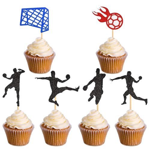 CXNXFD Handball Cupcake Topper Dekorationen, 30 Stück, Schwarz und Rot, Sport Muffin Verzierungen CXNXFD Handball Cupcake Topper Dekorationen, 30 Stück, Schwarz und Rot, Sport Muffin Verzierungen von CXNXFD