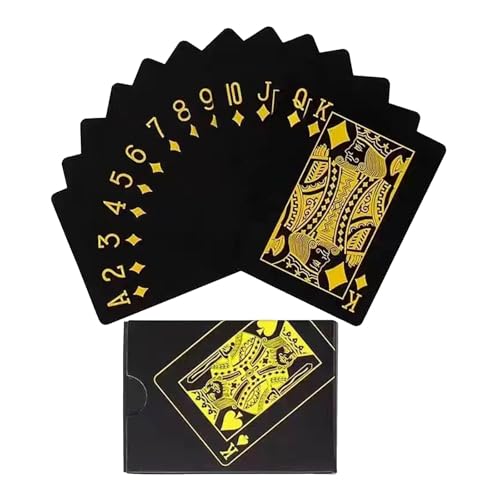 CXNXFD gelbe Schwarze Blume schneiden Poker Kunststoff PVC wasserdicht Spielkarten Falten widerstandsfähig Verschleiß kreative Magie Prop Spielkarten von CXNXFD