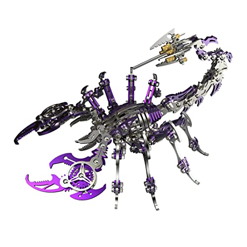 3D Metall Puzzle Skorpion König Kit 200 Teile Metall 3D Puzzle Modellbausatz, Adventskalender 2022 Puzzle Erwachsene Geschenk Ornamente Metall Skorpion 3D Puzzle Kit-Lila von CXWK