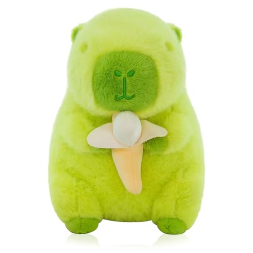 CYGMRFH Capybara Plüschtier & Plush Keychain, Grün Capybara Kuscheltier Stofftier mit Banane, Kawaii Capybara Puppenkissen Kissen Spielzeug, Niedlichen Plushie Geschenk für Kinder Jungen Mädchen 25cm CYGMRFH Capybara Plüschtier & Plush Keychain, Grün Capybara Kuscheltier Stofftier mit Banane, Kawaii Capybara Puppenkissen Kissen Spielzeug, Niedlichen Plushie Geschenk für Kinder Jungen Mädchen 25cm von CYGMRFH