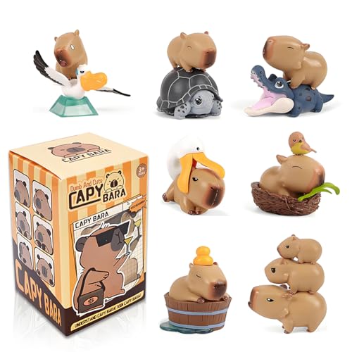Capybara Blind Box Figur, Capybara Sammelobjekt, Überraschungsfigur für Kinder & Erwachsene, 1 Stück, Mit Süßen Motiven wie Kappe in Eimer, Heimdekoration Capybara Blind Box Figur, Capybara Sammelobjekt, Überraschungsfigur für Kinder & Erwachsene, 1 Stück, Mit Süßen Motiven wie Kappe in Eimer, Heimdekoration von CYGMRFH