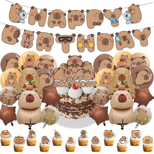 Capybara Folienballons,38 Stück Capybara Party Ballons,Cartoon Aluminium Folie Ballon Exquisite,Braun Cartoon Ballon Set,Luftballons für Capybara Kinder Geburtstag Party Deko Capybara Folienballons,38 Stück Capybara Party Ballons,Cartoon Aluminium Folie Ballon Exquisite,Braun Cartoon Ballon Set,Luftballons für Capybara Kinder Geburtstag Party Deko von CYGMRFH