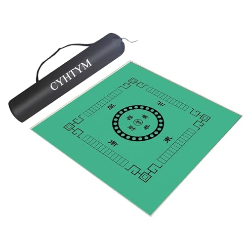 CYHTYM Eine rutschfeste Mahjong-Matte mit Orientierungs- und Aufbewahrungstasche, geeignet für automatische Mahjong-Tische, Esstische und Tischplatten-Abdeckmatten(Green,60CM/23.6") von CYHTYM