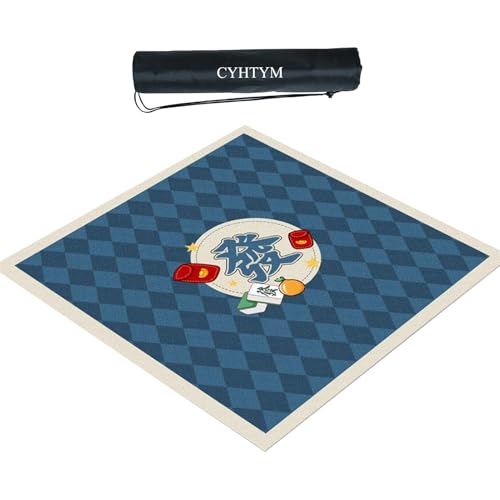 CYHTYM Mahjong-Matte aus Wildleder, Anti-Rutsch-Matte für Tischspiele, geeignet für Spielkarten, Schachbretter und Poker(Blue-1,80X80CM/31.5x31.5) von CYHTYM