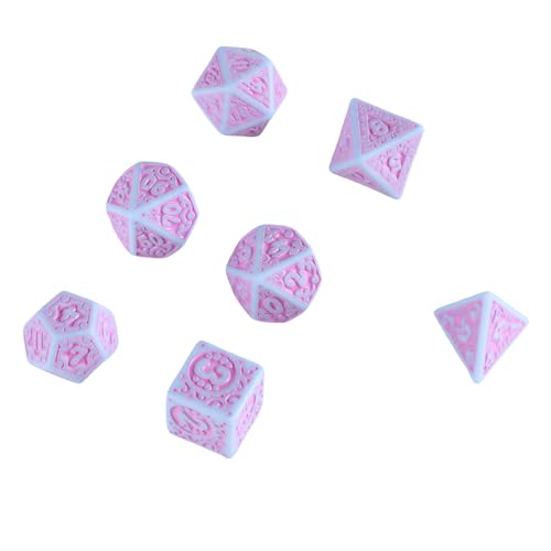 CYILPR 7Pcs Acryl Polyhedral Würfel Mehrseitige Spiel Würfel Hohl Muster Brettspiel Würfel Für Rolle Spielen Tisch Spiel von CYILPR