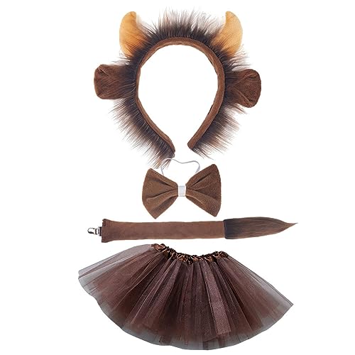 CYILPR Haarreif, Plüsch, Rinderohren, Cartoon-Horn, Stirnband, Cosplay, Kostüm, Halloween, Party, schöner Kopfschmuck für Kinder, lustige Kopfbedeckung von CYILPR