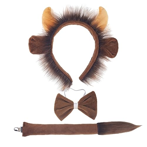 CYILPR Haarreif, Plüsch, Rinderohren, Cartoon-Horn, Stirnband, Cosplay, Kostüm, Halloween, Party, schöner Kopfschmuck für Kinder, lustige Kopfbedeckung von CYILPR