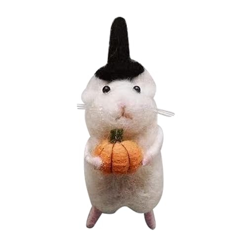 Filz-Halloween-Ornament Maus mit Kürbissen / Krücke / Kuchen / Hut Dekor handgefertigt Nadelfilz Weihnachtsdekoration von CYILPR