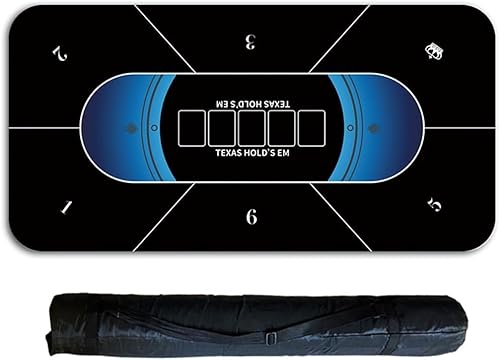 CYJAZNHH Poker Matte Texas Hold'em Poker Layout, Pokertischplatte, Texas Hold'em Pokermatte for bis zu 6 Spieler, Pokertischmatten-Layout mit Aufbewahrungstasche for Pokerspiele(1.8 x 0.9 M) von CYJAZNHH