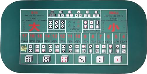 CYJAZNHH Poker Matte Texas Hold'em Poker Layout, Zusammenklappbare Pokermatte, Spiel-Layout-Matte for Spieler mit Tragetasche, Schaumstoff-Pokertischplatte for Pokerspiele, Casino, Blackjack(Large) von CYJAZNHH