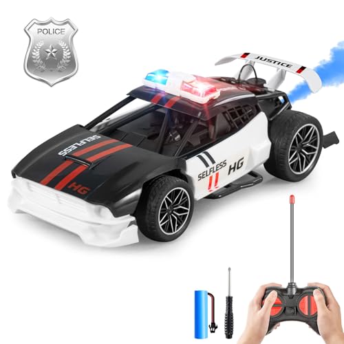 CYLION Ferngesteuertes Auto,1:24 Maßstab RC Auto mit Licht und Sprüheinheit,Weihnachtsgeburtstags Kinder Spielzeug Geschenk für Jungen ab 6 Jahren von CYLION