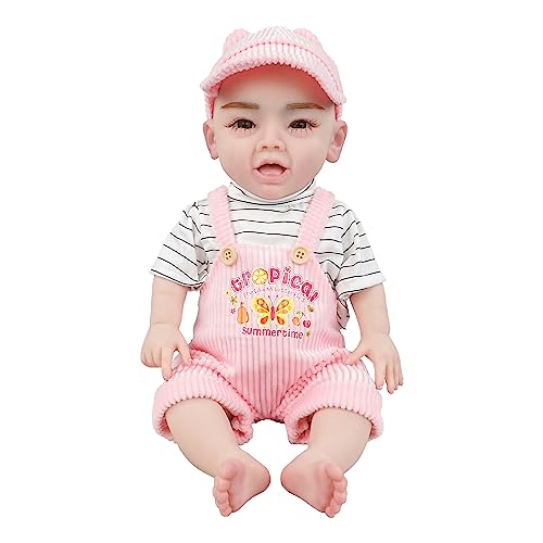 CYOMI 18inch 47cm Ganzkörper Silikon Reborn Baby Vollsilikon Lebensecht Mädchen Realistische Weiche Neugeborene echte Baby Doll Mit Offenen Augen handgemachte Puppen（Bella） von CYOMI