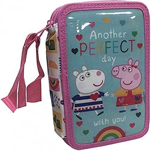 CYP BRANDS EP-333-PG Plumier 3 Pisos Con Material Escolar Peppa Pig Federmäppchen, Cartoon, Bunt, One Size von CYPBRANDS