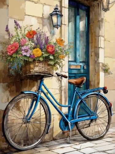 1000 Stück Puzzle, Flower Bicycle, Colorful Abstract Jigsaw, Erwachsene Familie Educational Spielzeugs Posters FX565PV von CYQFEZ