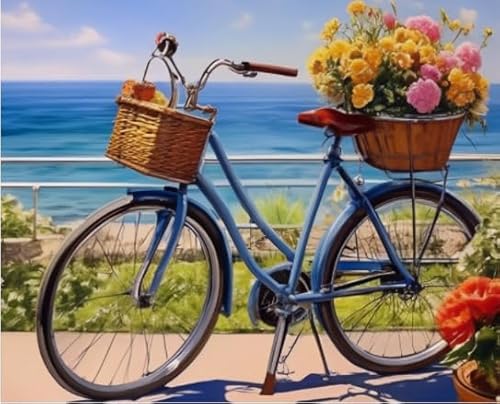 1000 Stück Puzzle, Flower Bicycle, Colorful Abstract Jigsaw, Erwachsene Familie Educational Spielzeugs Posters FX566PV von CYQFEZ