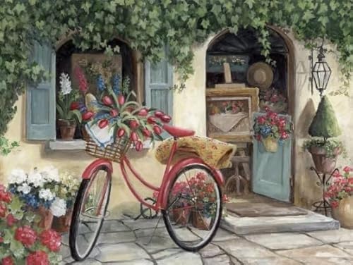 1000 Stück Puzzle, Flower Bicycle, Colorful Abstract Jigsaw, Erwachsene Familie Educational Spielzeugs Posters FX567PV von CYQFEZ