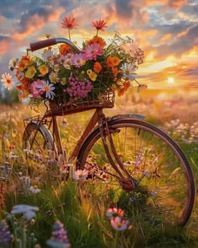 1000 Stück Puzzle, Flower Bicycle, Colorful Abstract Jigsaw, Erwachsene Familie Educational Spielzeugs Posters FX569PV von CYQFEZ