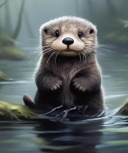 Animal Otters, 1000 Stück, Art Jigsaw, Fun Erwachsene Puzzle Spielzeug Familie Stress Reduction Spiels Posters FX476PV von CYQFEZ