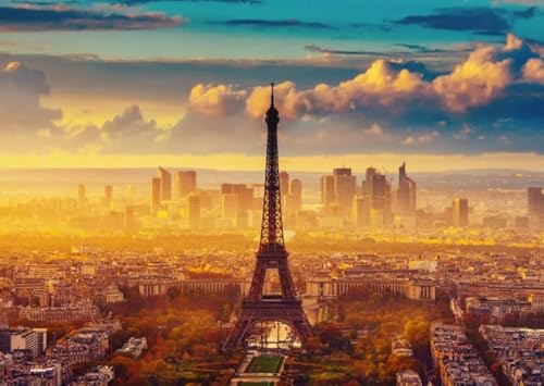 CYQFEZ Jigsaw Puzzle 1000 Stück Paris Reise Landschaft Poster Holzpuzzle Home Stressabbau Spiel Kz340Wp von CYQFEZ