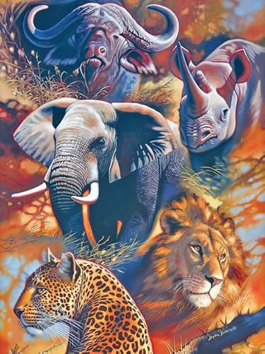 CYQFEZ Jigsaw Puzzle 1000 Teile African Grassland Animal Art Poster Holzpuzzle Home Stress Relieving Game Nw154Zq von CYQFEZ