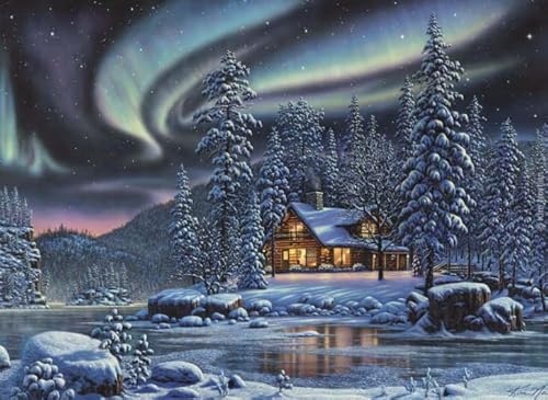 CYQFEZ Jigsaw Puzzle 1000 Teile Aurora Landschaft Poster Holzpuzzle Home Stressabbau Spiel Kz306Wp von CYQFEZ