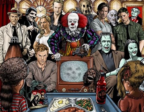 CYQFEZ Jigsaw Puzzle 1000 Teile Klassischer Horrorfilm Sammlung Poster Hölzernes Buntes Geschicklichkeitsspiel Für Die Ganze Familie Erwachsene Nw256Zq von CYQFEZ