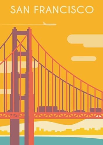 CYQFEZ Puzzle 1000 Pieces San Francisco Bridge Travel Illustrations Poster Puzzle Für Holz Erwachsene Spielzeug Dekompression Spiel Cf191Pn von CYQFEZ