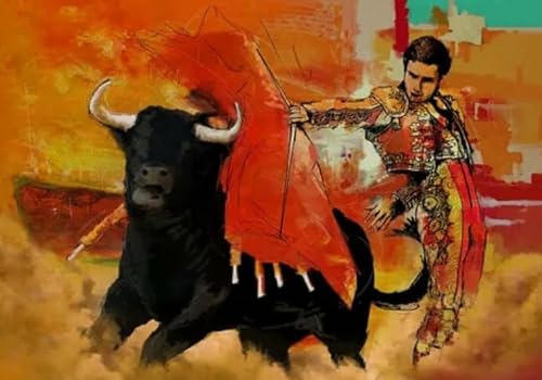 CYQFEZ Puzzle 1000 Teilen Bullfighting Oil Painting Poster Colorful Ability Game Für Die Ganze Familie Erwachsene We27Zm von CYQFEZ