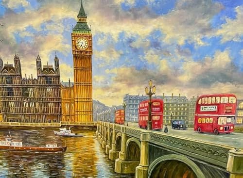 Londons City Art Paintings - Puzzles 1000 Stück - Unregelmäßige Puzzle-Teile - Familienspiele Zur Stressreduzierung - Erwachsene Challenge Game Xw14Ap von CYQFEZ