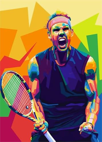 Tennis Player Abstract Art Poster - 1000 Stück Puzzles - Ältere Menschen Gedächtnis Kognitionsspiele - Erwachsene Herausforderung Puzzle-Spiel - Wand Kunst Dekoration Xw184Ap von CYQFEZ