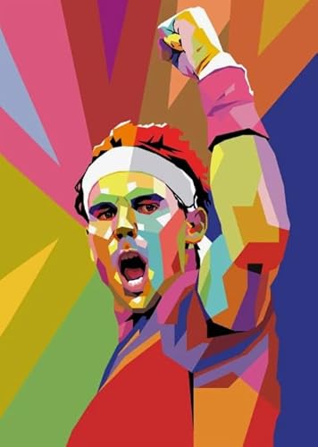 Tennis Player Abstract Art Poster - 1000 Stück Puzzles - Ältere Menschen Gedächtnis Kognitionsspiele - Erwachsene Herausforderung Puzzle-Spiel - Wand Kunst Dekoration Xw185Ap von CYQFEZ