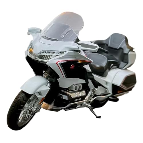 Miniatur Motorfahrzeug Modelle 1/11 Für Honda Gold Wing GL800 Motorrad Legierung Motorrad Spielzeug Modell Motorrad Modell Ornament Druckguss-Nachbildung(White) von CYQOCD