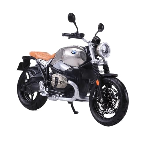 Miniatur Motorfahrzeug Modelle 1/12 für BMW RnineT Motorrad Simulation Sport Motorrad Racing Modell Vorzeigestück Memorial Druckguss-Nachbildung(Gray A 1/18) von CYQOCD