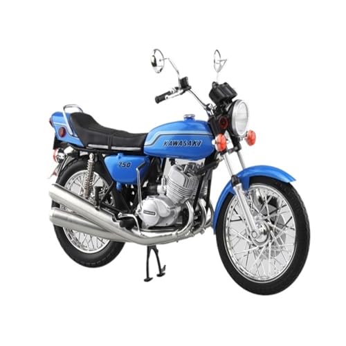 Miniatur Motorfahrzeug Modelle 1:12 Für Kawasaki 750SS MACH IV Legierung Motorradmodell Motorrad Spielzeugmodell Home Decoration Druckguss-Nachbildung(Blue) von CYQOCD